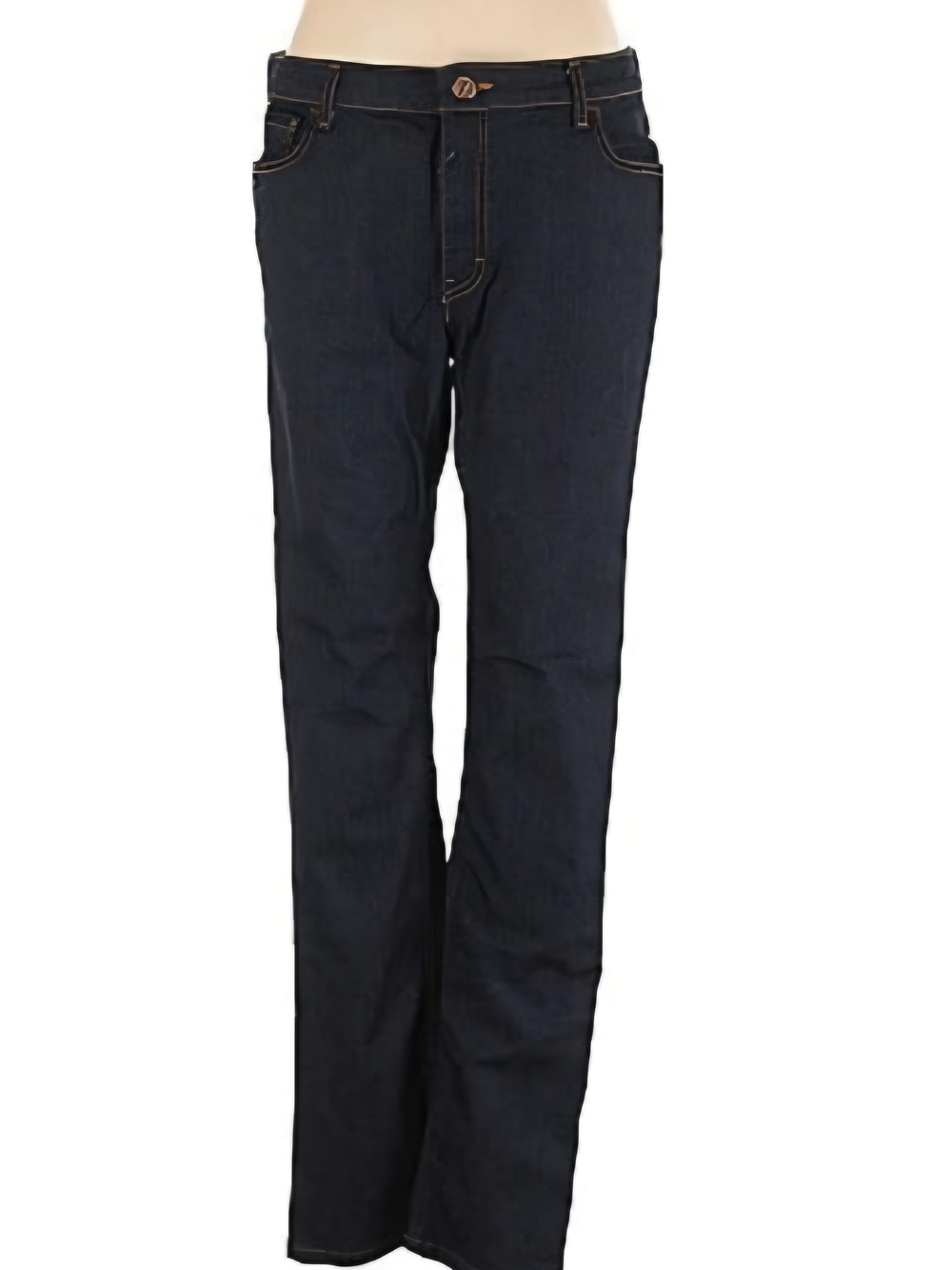 Dickies Women's Dark Blue Bootcut Jeans with Contrast Stitching